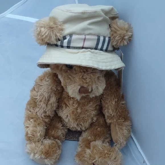 Burberry Brown Teddy Bear with Plaid Hat. Collectable Bear. - Picture 6 of 7